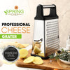 Professional Box Grater, Stainless Steel with 4 Sides, Best for Parmesan Cheese, Vegetables, Ginger, XL Size