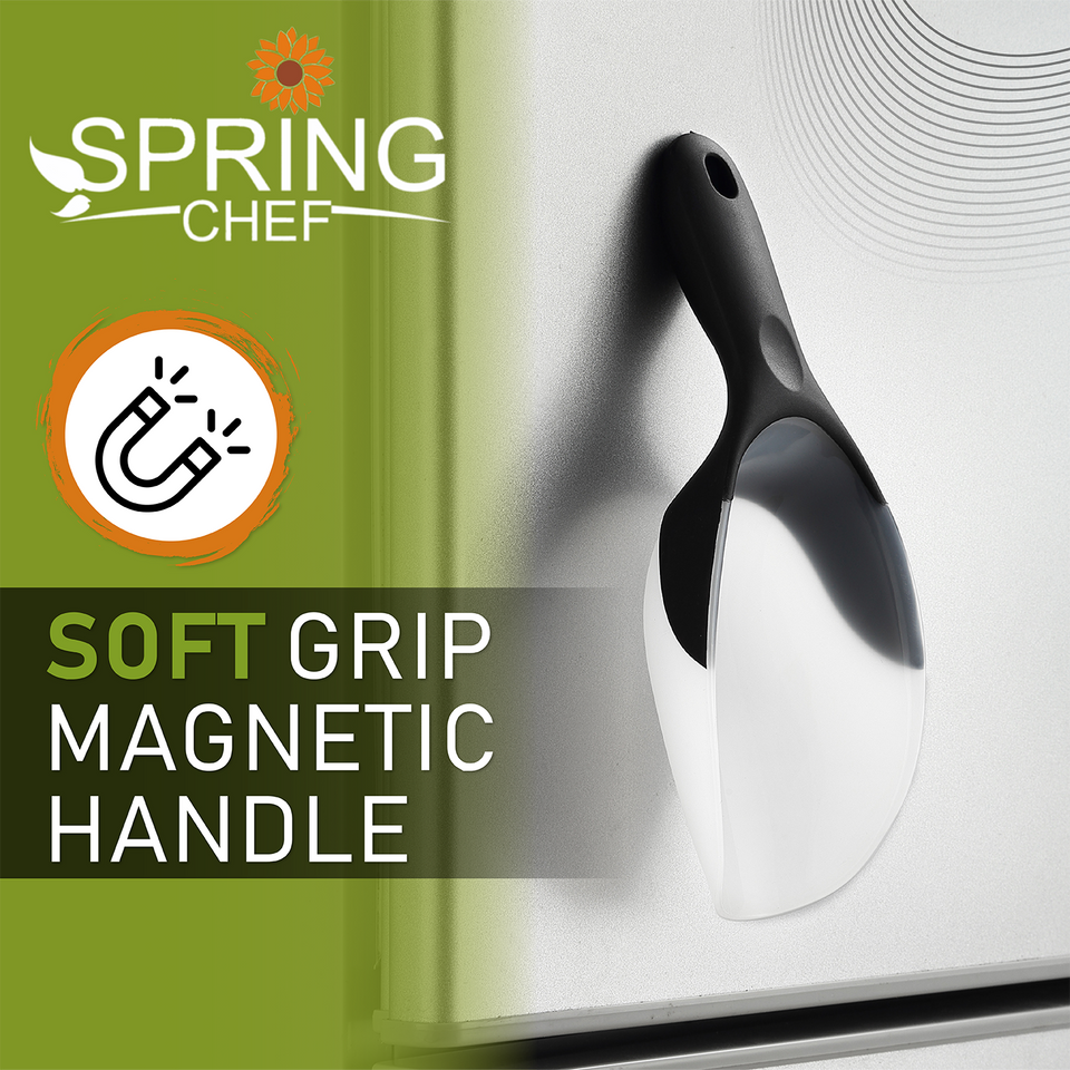 Spring Chef Magnetic Ice Scoop with Soft Grip Handle for Ice, Flour, R