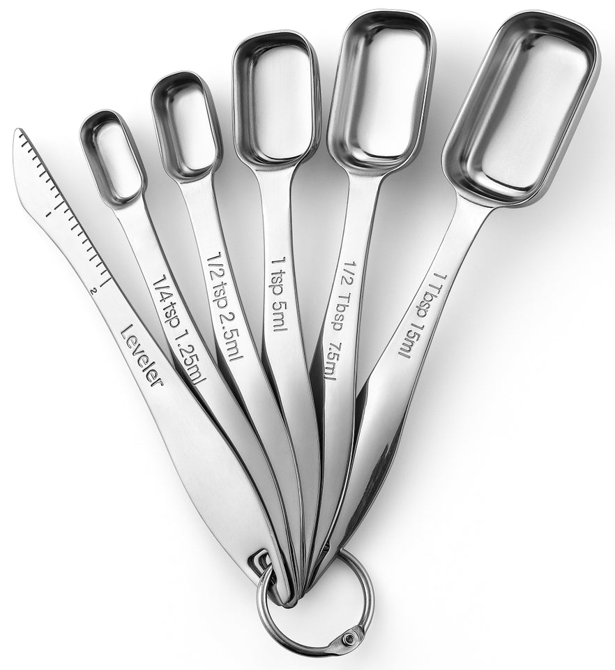 Measuring spoons, stainless steel