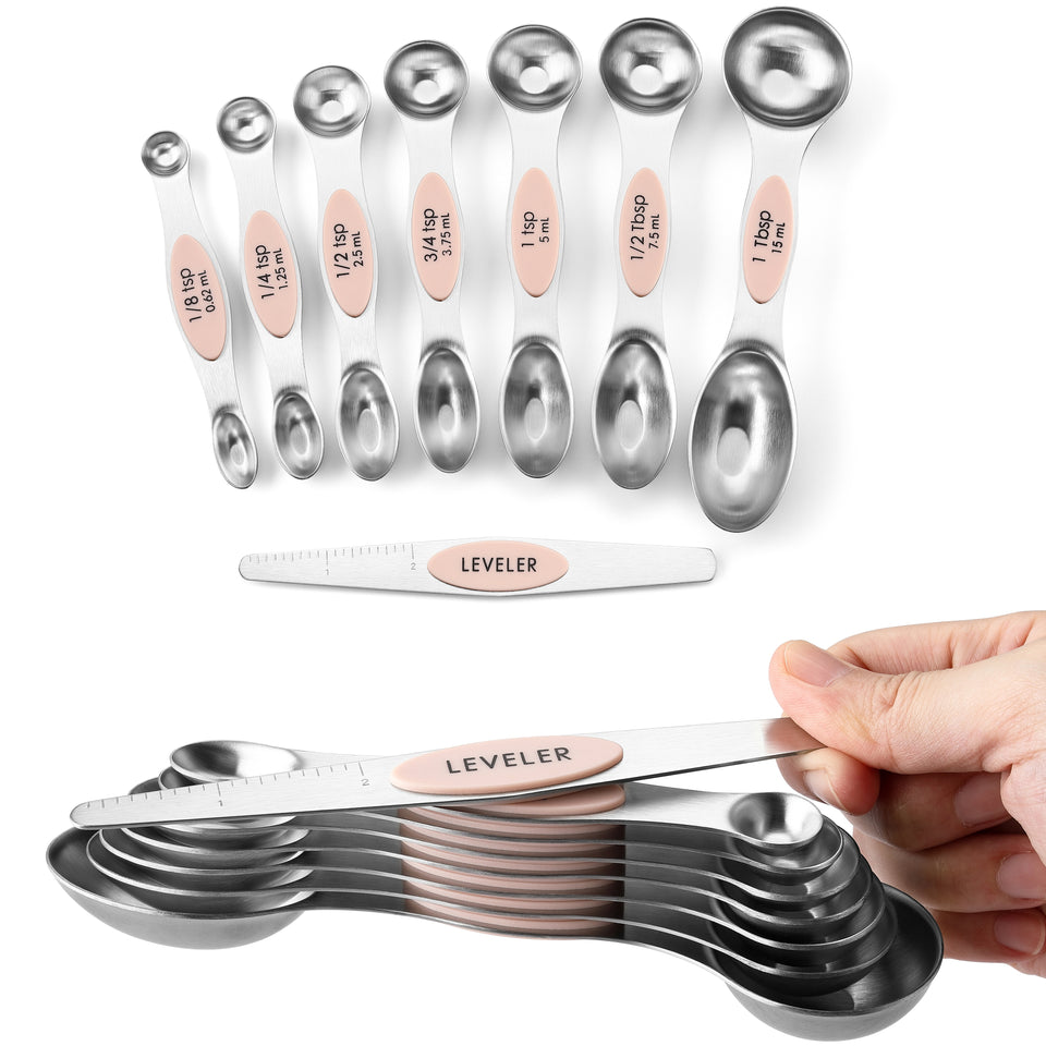Stainless Steel Magnetic Measuring Spoons With Leveler - Dual Sided Spoons  For Spices, Teaspoons, And Baking And Cooking - Kitchen Utensils And  Apartment Essentials For Back To School - Temu Germany