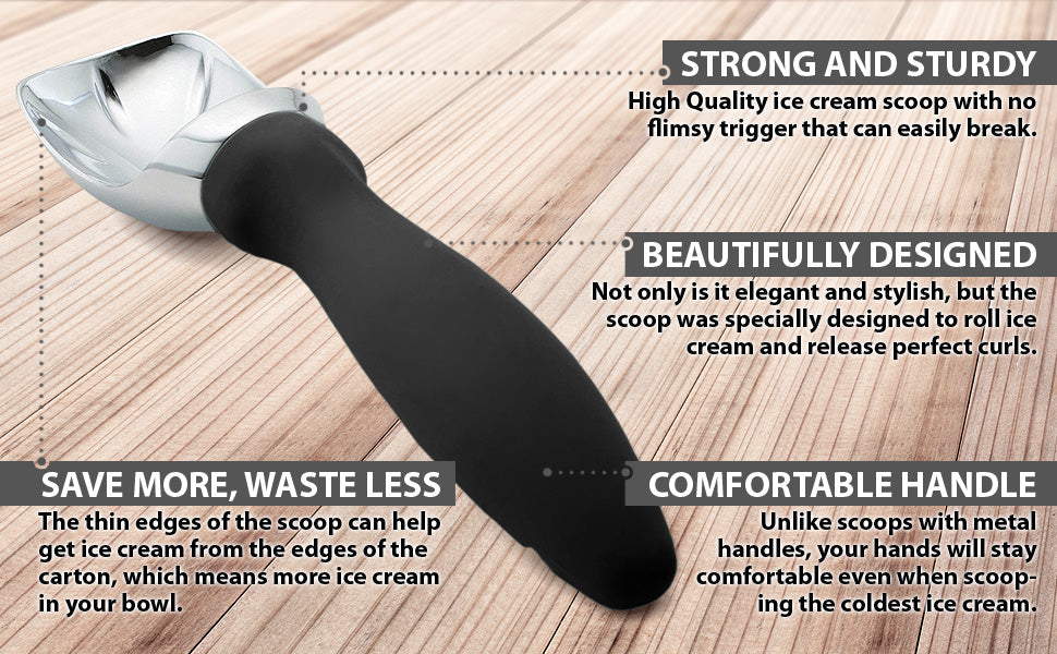 Spring Chef Ice Cream Scoop with Comfortable Handle, Professional Heavy  Duty Sturdy Scooper, Premium Kitchen Tool for Cookie Dough, Gelato, Sorbet,  Mint 