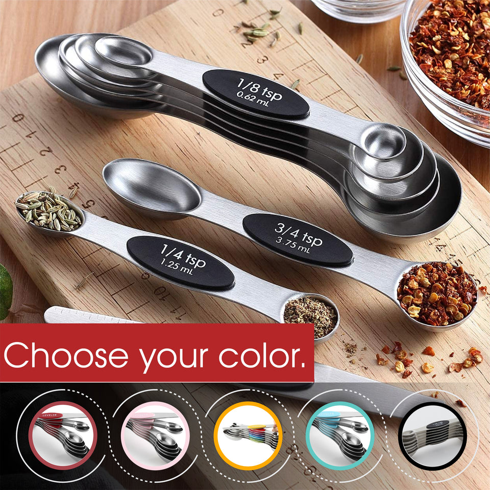 Mrs. Anderson's Baking Dual-Sided Magnetic Measuring Spoons with Leveler