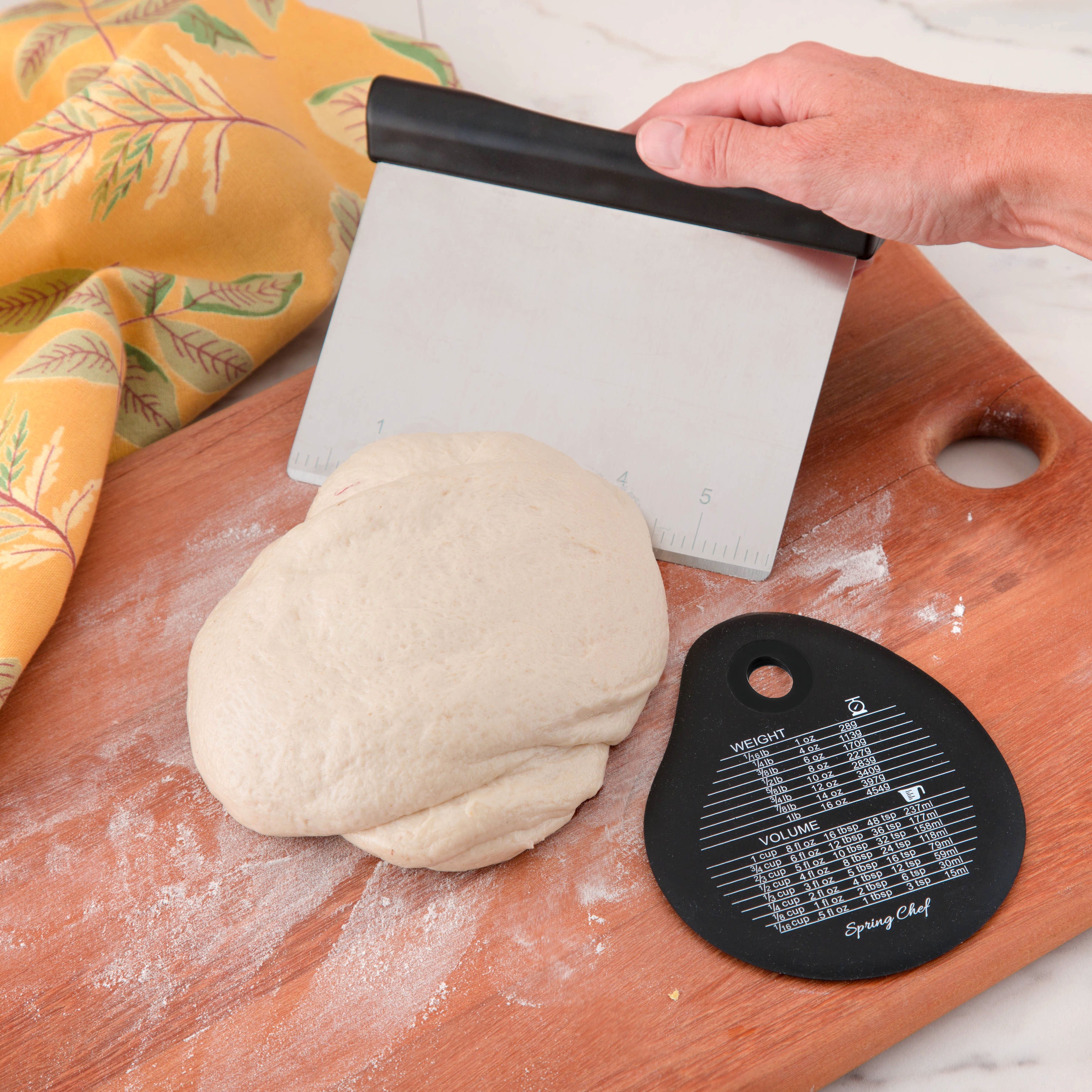 Bench Scraper Stainless Steel Dough Chopper Measure Cutter Pastry Baking  Kitchen 