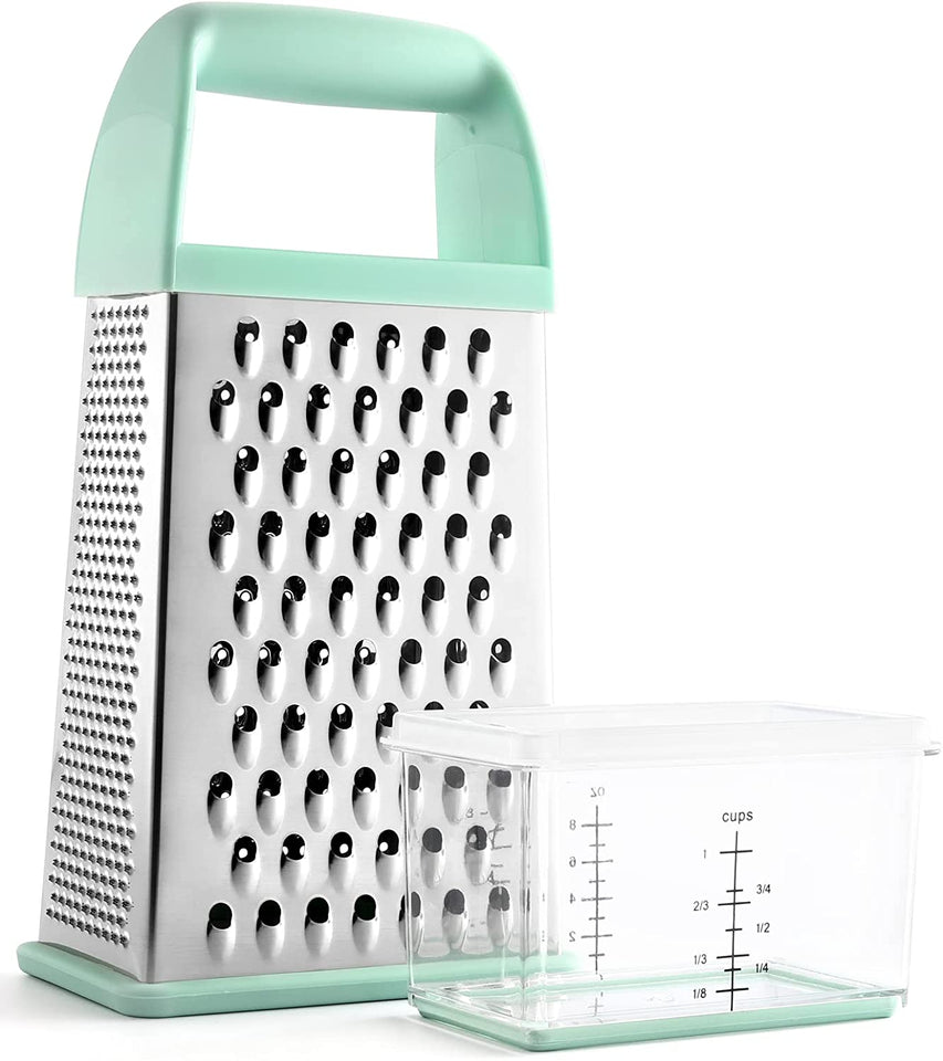 Joined Cheese Grater with Container - Box Grater Cheese Shredder Lemon  Zester Grater - Cheese Grater with Handle - Graters for Kitchen Stainless  Steel