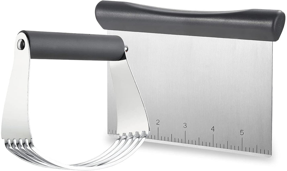 Spring Chef Stainless Steel Pastry Scraper/Bench Scraper Chopper, Best as  Pizza and Dough Cutter