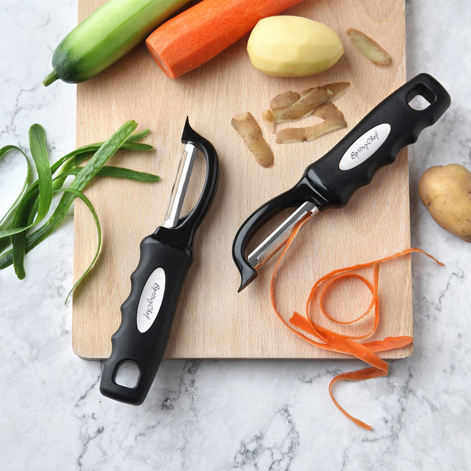 Sharp Blade Kitchen Knife Set with Cover and Peeler
