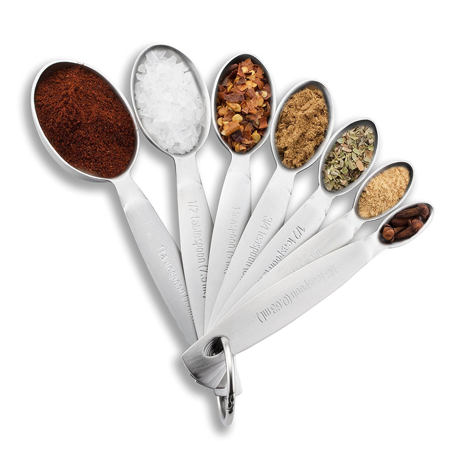 Spring Chef Heavy Duty Stainless Steel Metal Measuring Spoons for Dry or Liquid