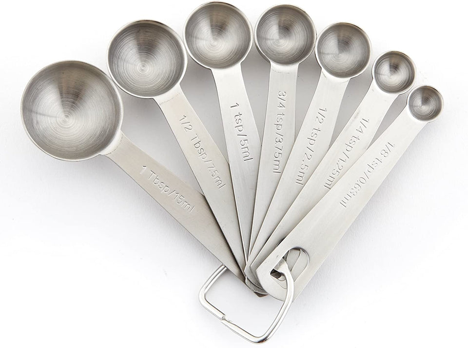 Spring Chef Measuring Cups and Spoons Stainless Steel 8 Piece Set Oval