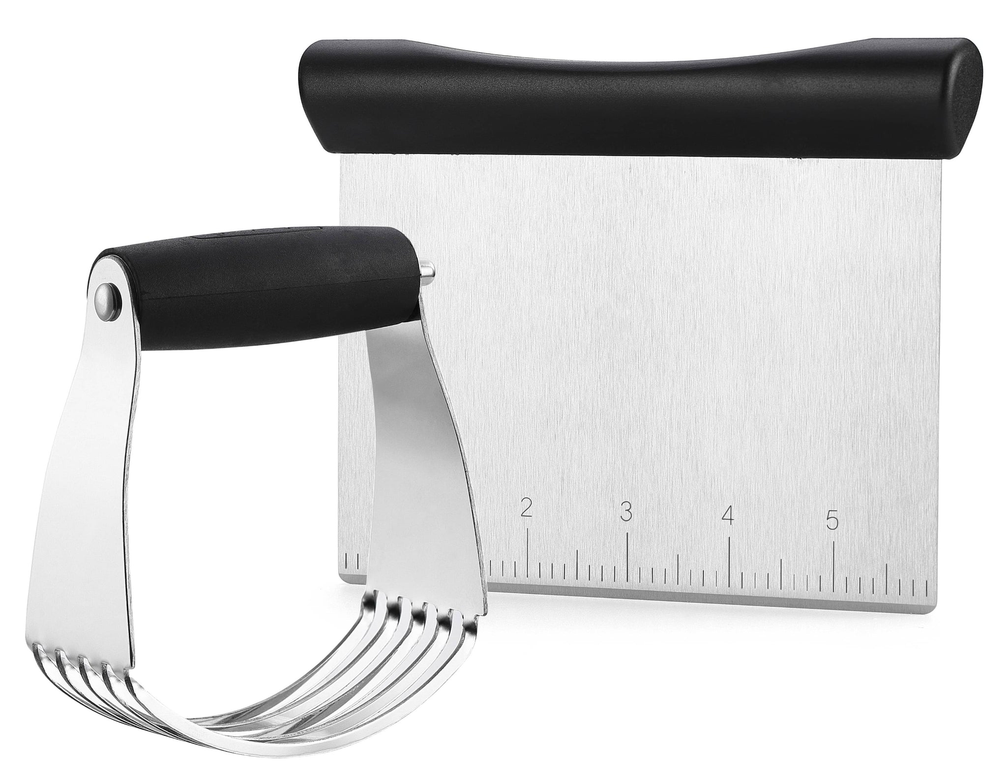 Choice 6 x 4 1/4 Stainless Steel Dough Cutter / Bench Scraper with Black  Handle