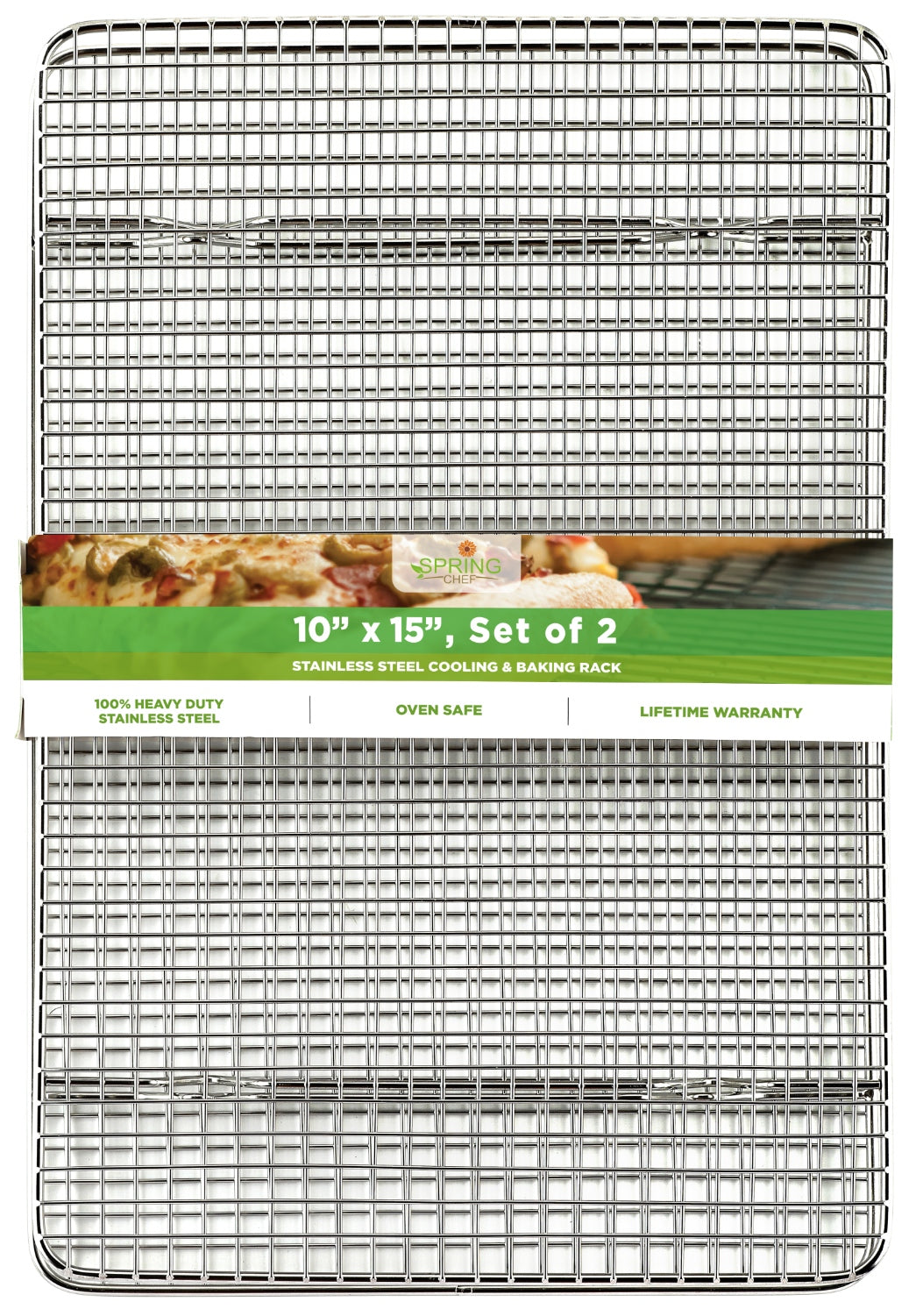Ultra Cuisine Stainless Steel 8.5 x 12-inch Cooling and Baking Rack -  Oven-Safe - Dishwasher-Safe - Heavy Duty - Wire Rack for Oven Cooking -  Quarter