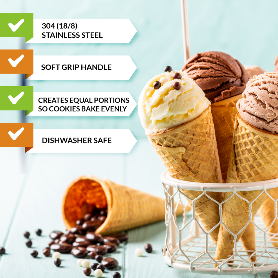 Cuisinox Spring Action Ice Cream/Cookie Scoop Disher – Inox