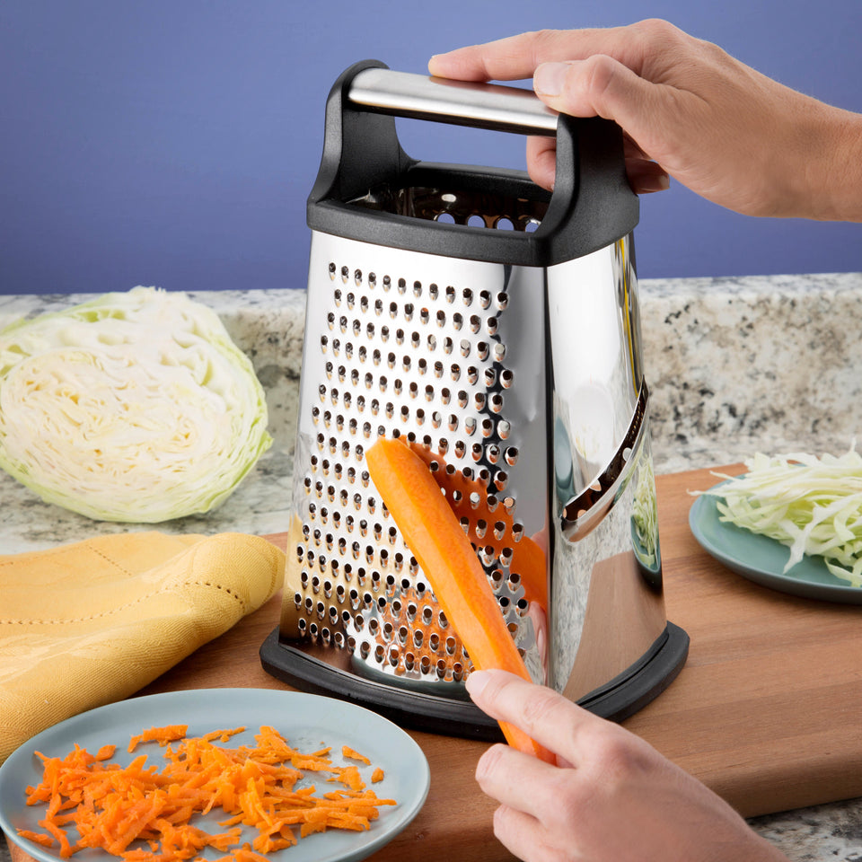 Spring Chef Professional Cheese Grater, Stainless Steel with Soft Grip  Handle, 4 Sides, Handheld Kitchen Food Shredder Best Box Grater for Parmesan  Cheese, Vegetables, Ginger, 10 Mint - Yahoo Shopping
