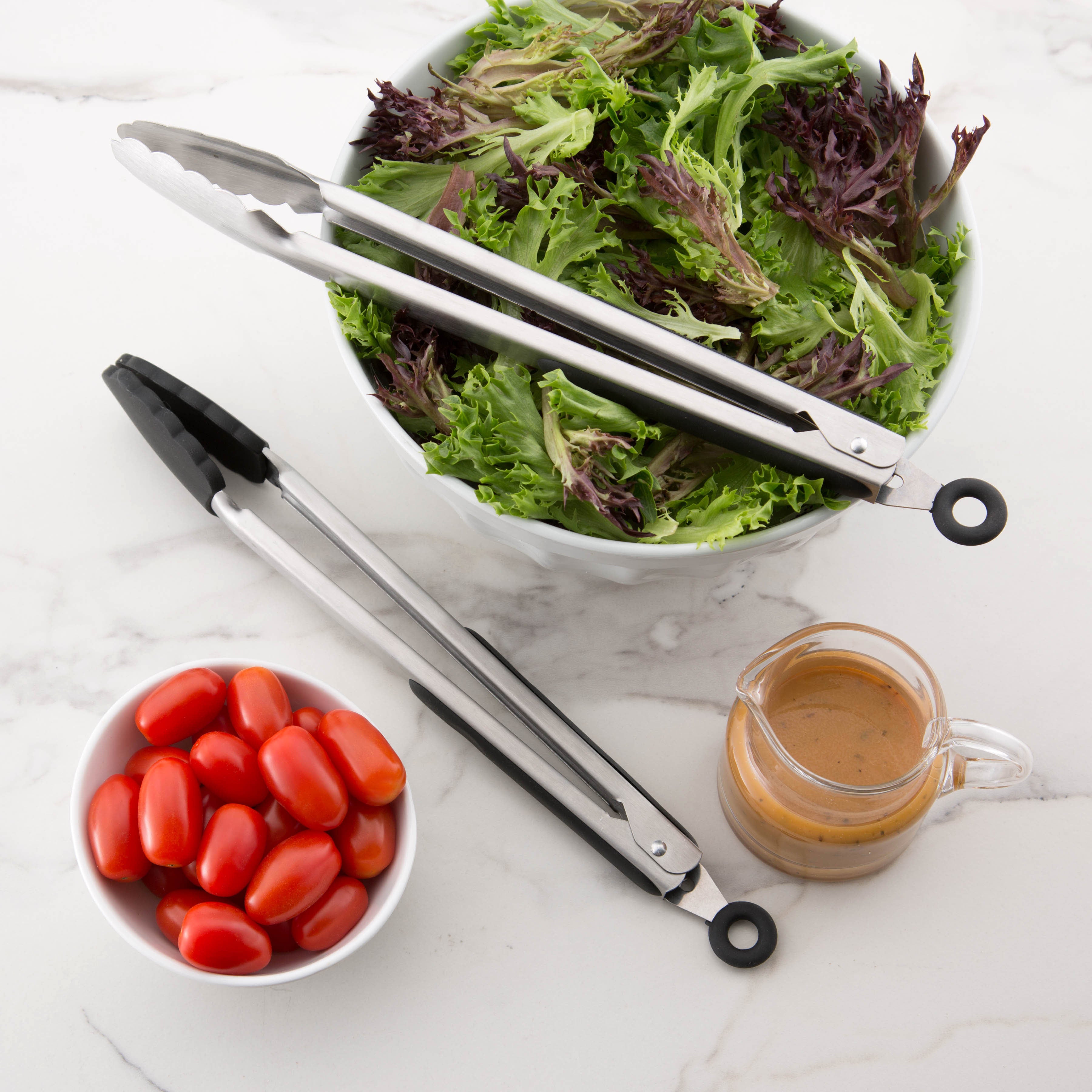 12 Premium Stainless Steel Kitchen Tongs with Silicone Tips